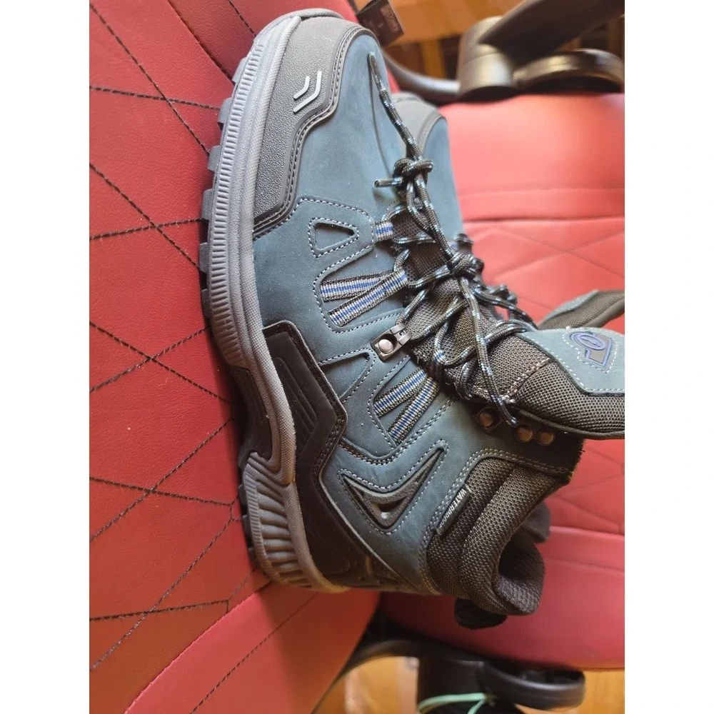 OrthoFeet Women's Leather Wide Ankle Hiking Boots Lace-Up Round Toe US 9.5 D